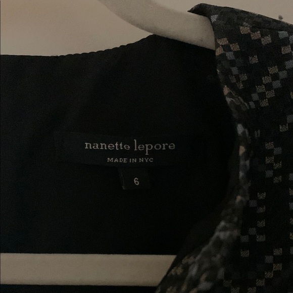 BNWOT Elegant Black and Gray Patterned Dress By Nanette Lepore - Picture 5 of 14